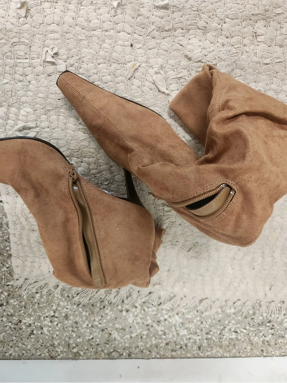 Apt. 9 Over-the-Knee Suede Zip Boots in Tan